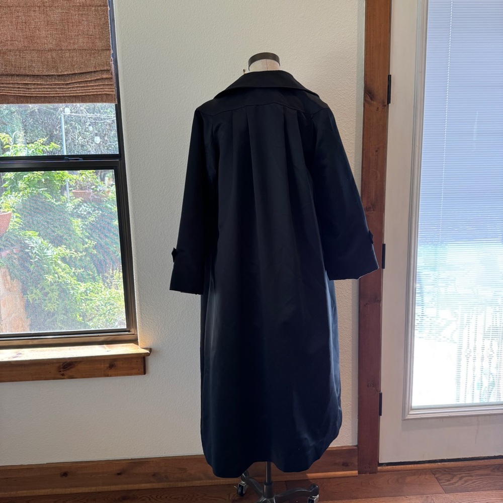 Vintage Lillie Rubin 1970s Black Opera Satin Swing Coat Size Large - Picture 4 of 13